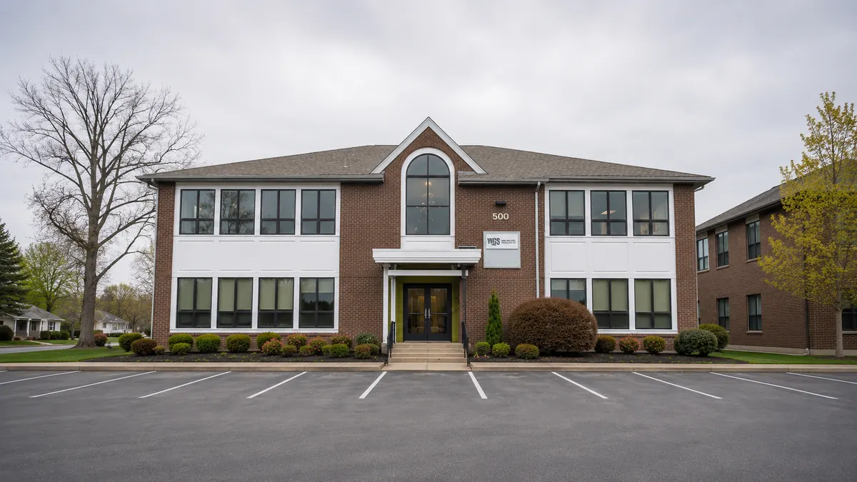 WCS Dental clinic exterior in a brick office building