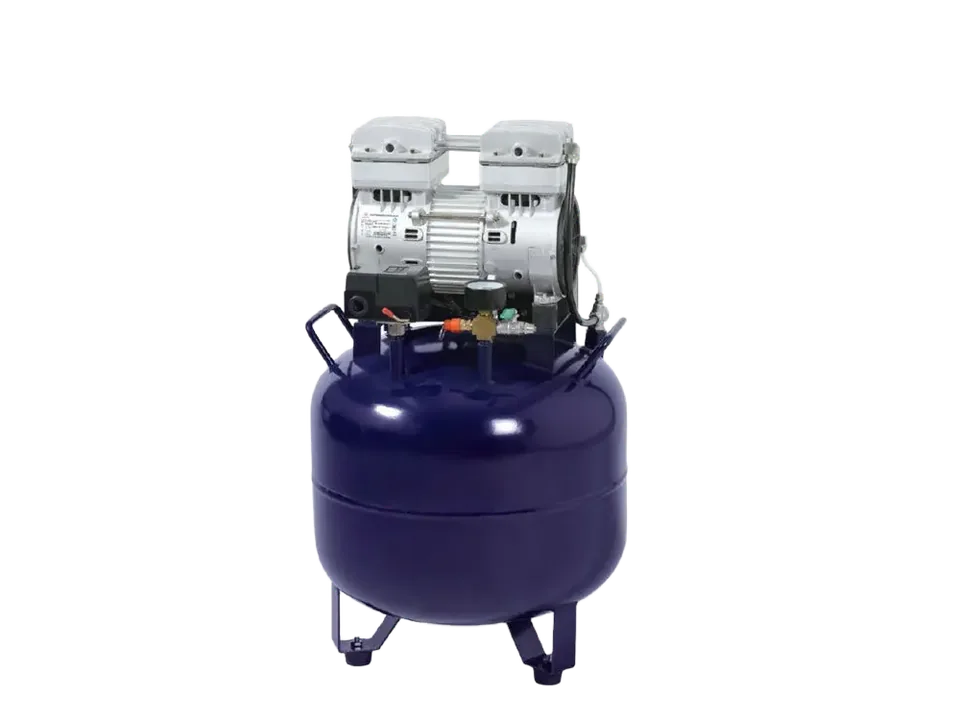 Dental air equipment including compressor and vacuum support systems